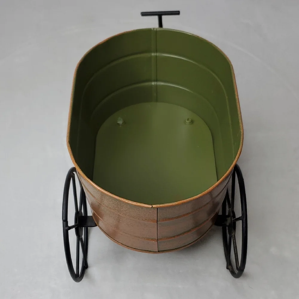 Metal Wagon Planter Decoration Centerpiece Home Decor